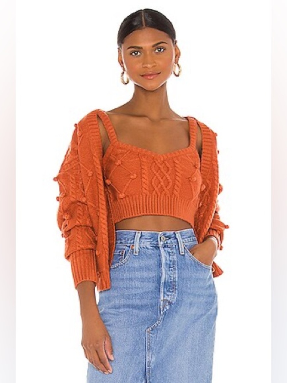 🧡FOR LOVE AND LEMONS ORANGE FLORENTINA KNIT TANK🧡
